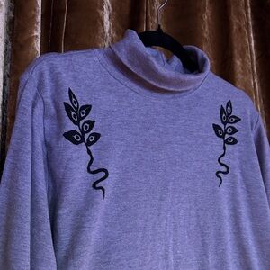 Upcycled WhimSee Original Handprint Vintage Cropped Turtleneck